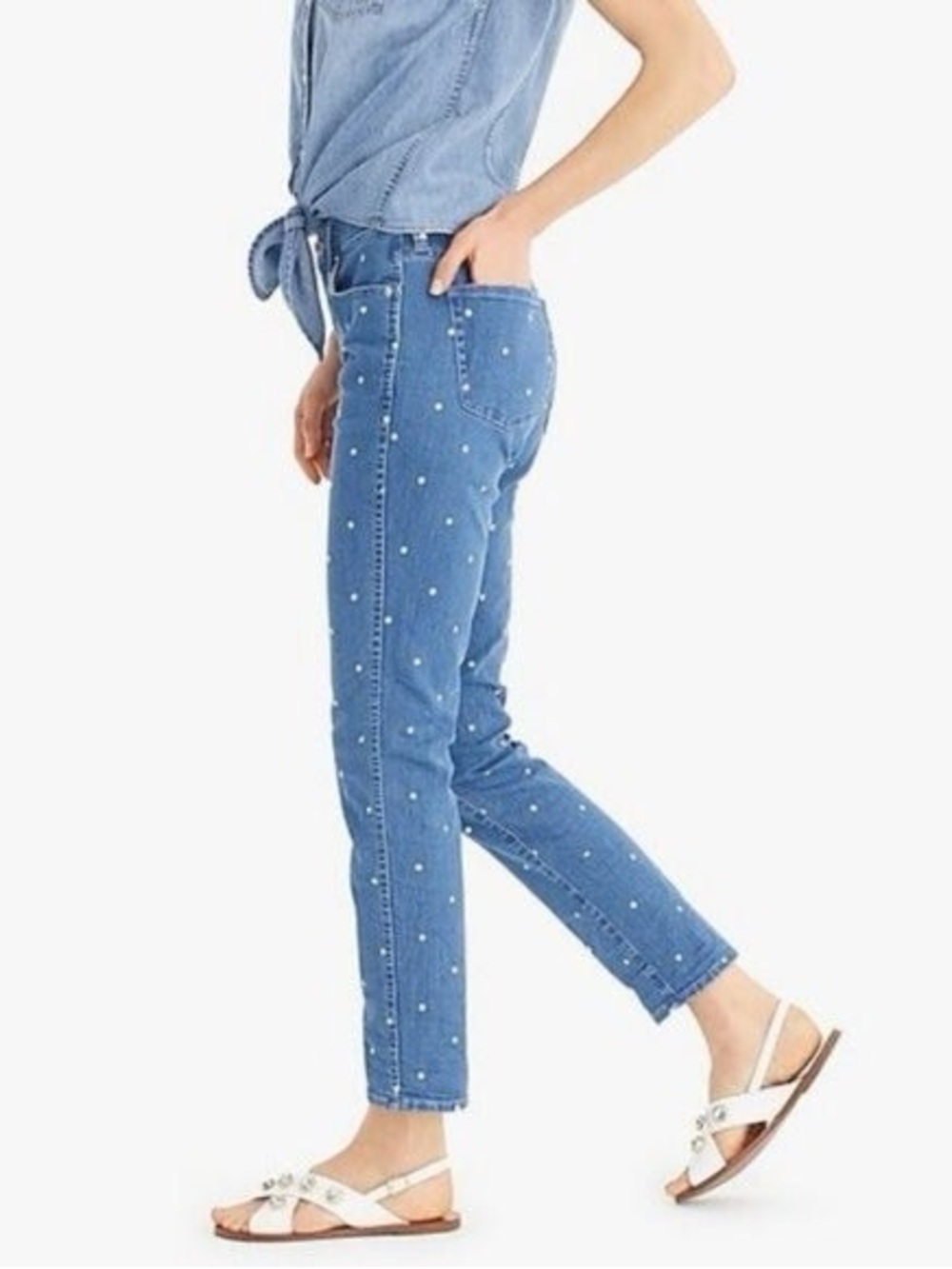 J Crew Women's Vintage straight jean in scattered Polka Dots